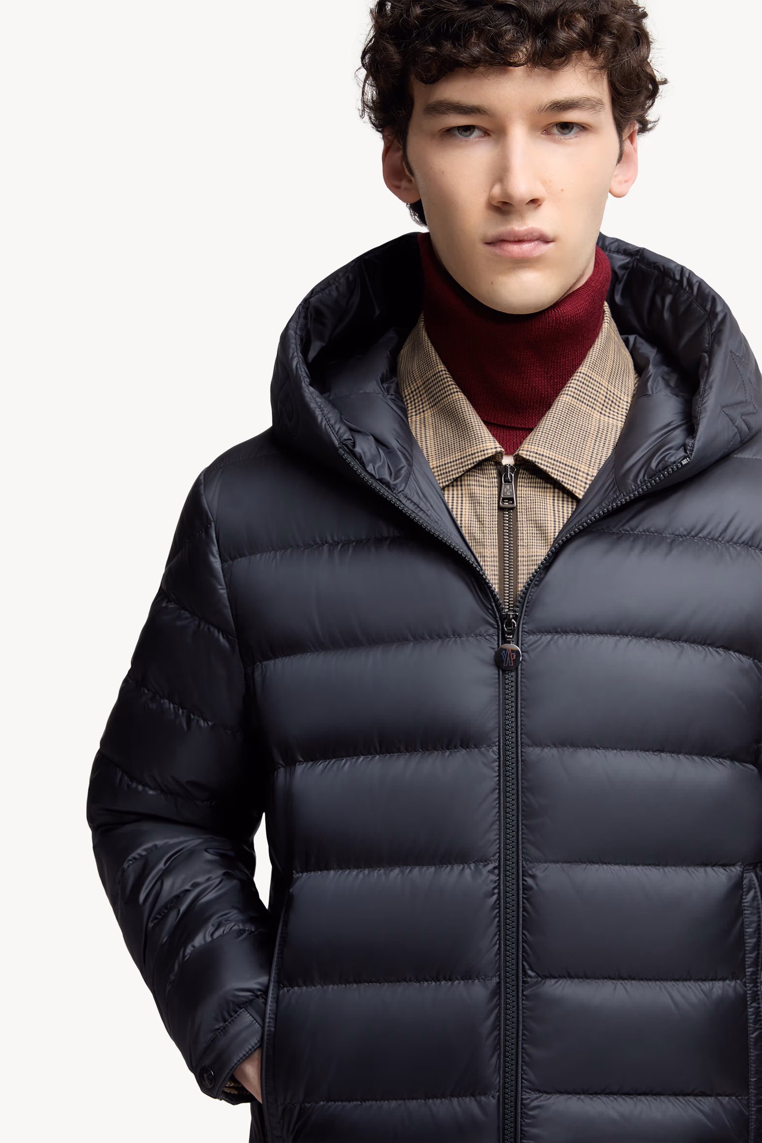 Najan Hooded Short Down Jacket Men Blue Moncler 6